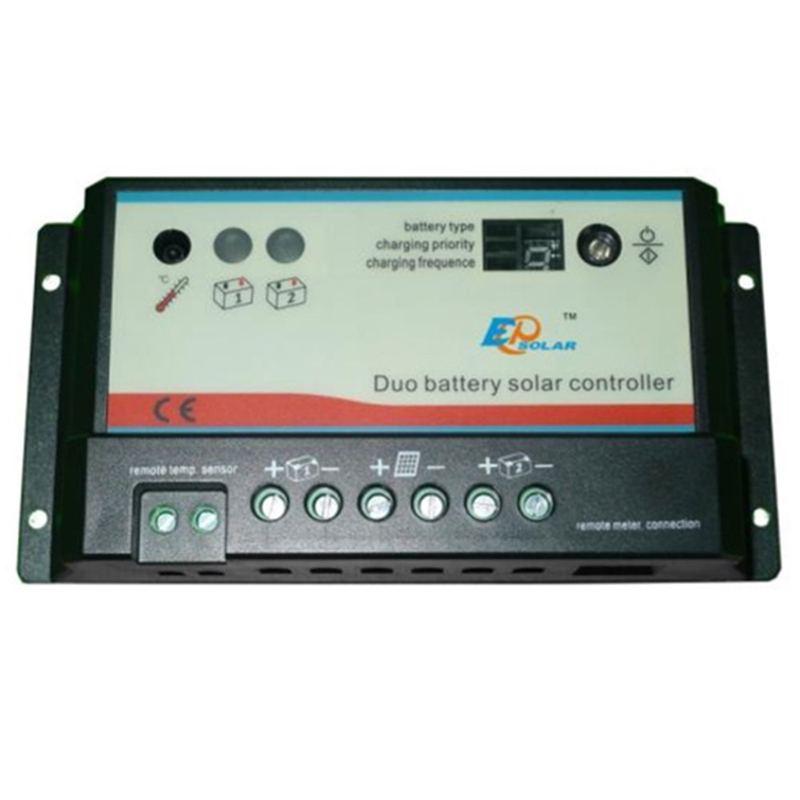 Dual double batterie Contrôleur de charge solaire 10A20A Régulateur de batterie de la batterie avec mètre LCD distant MT-1 EPSSOLAR EPIPDB-COM